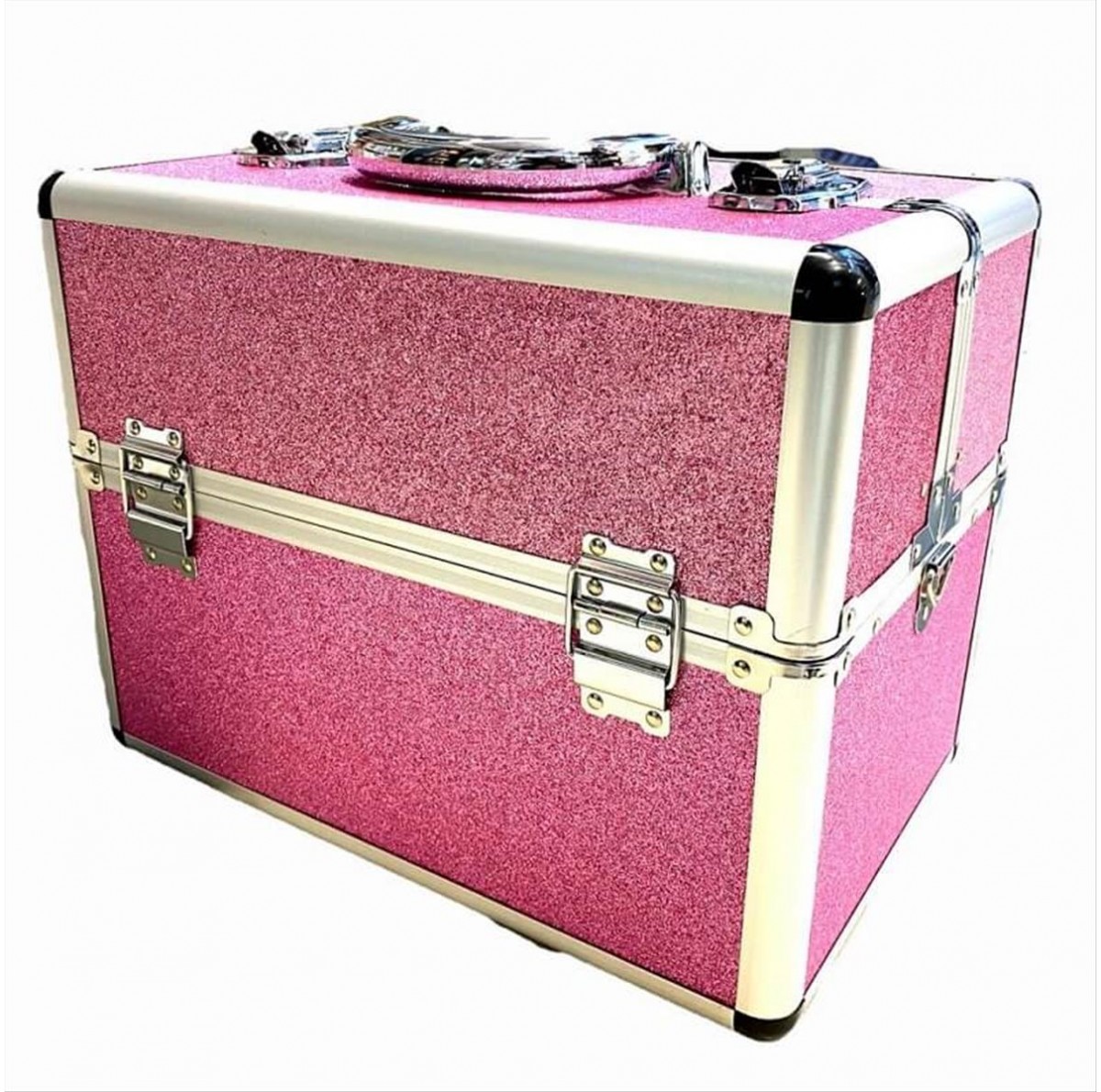 Aesthetic  case Fuchsia Suitcase with Glitter