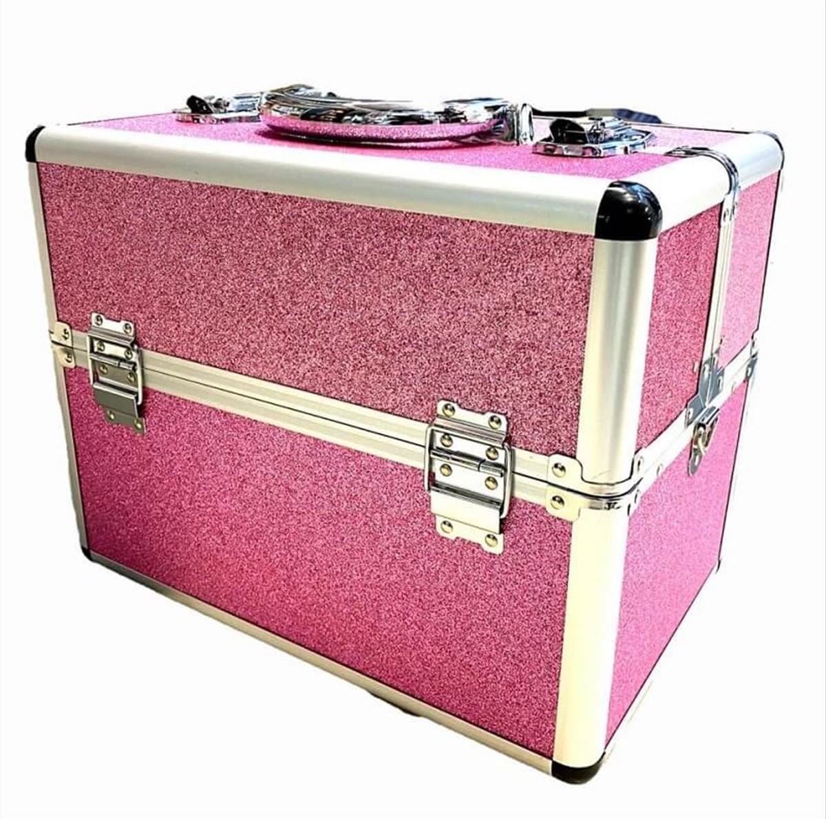 Aesthetic  case Fuchsia Suitcase with Glitter