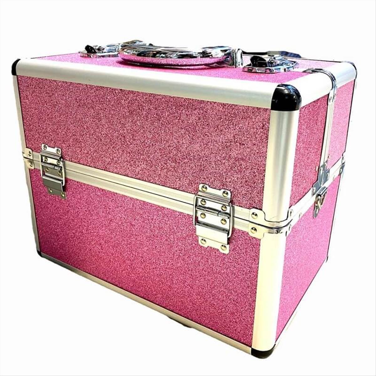 Aesthetic  case Fuchsia Suitcase with Glitter