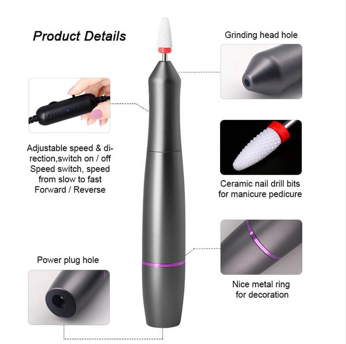 Nail Drill Polishing Pen 15w - 30.000 prm