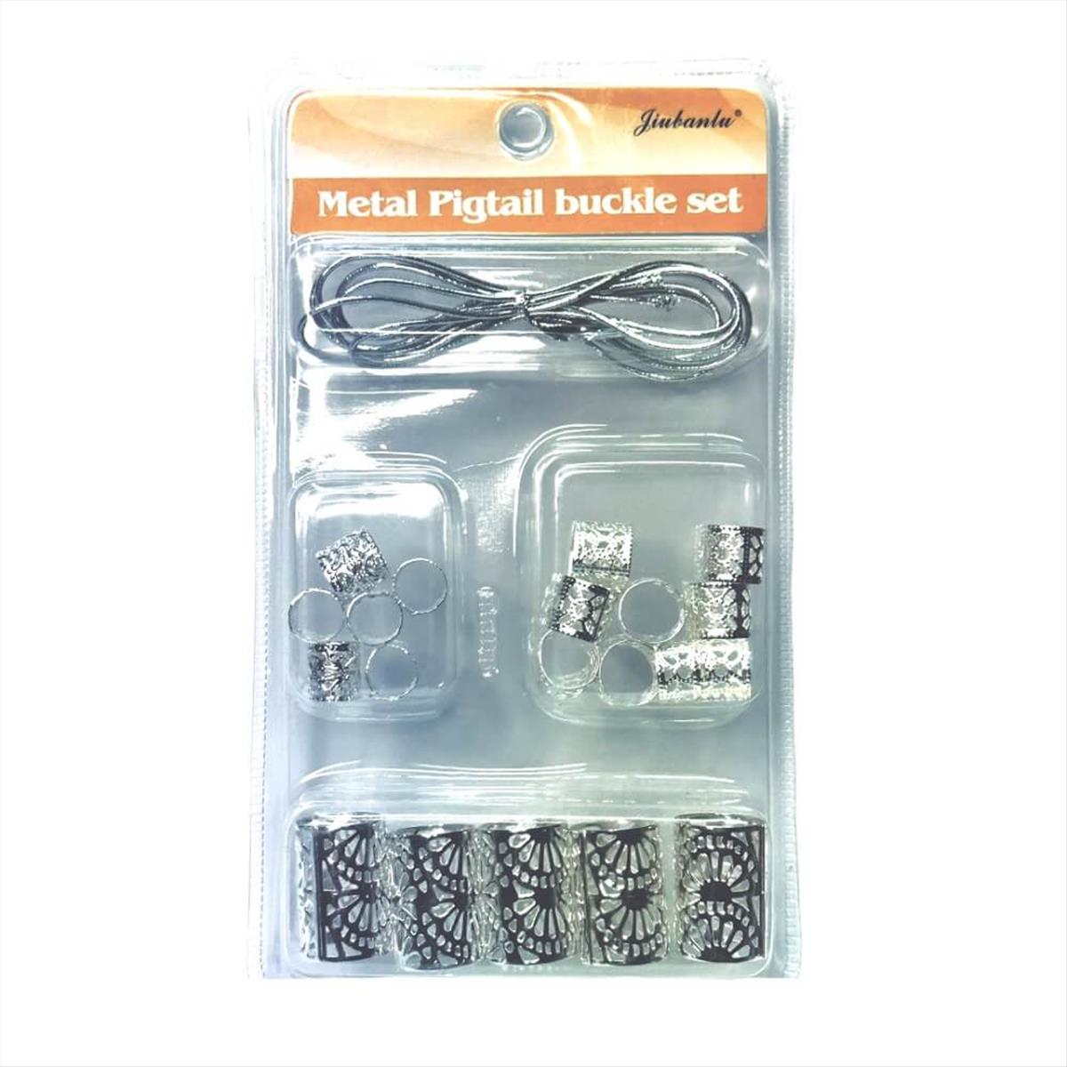 Decorative Hair Rings Mix Size Kit Silver