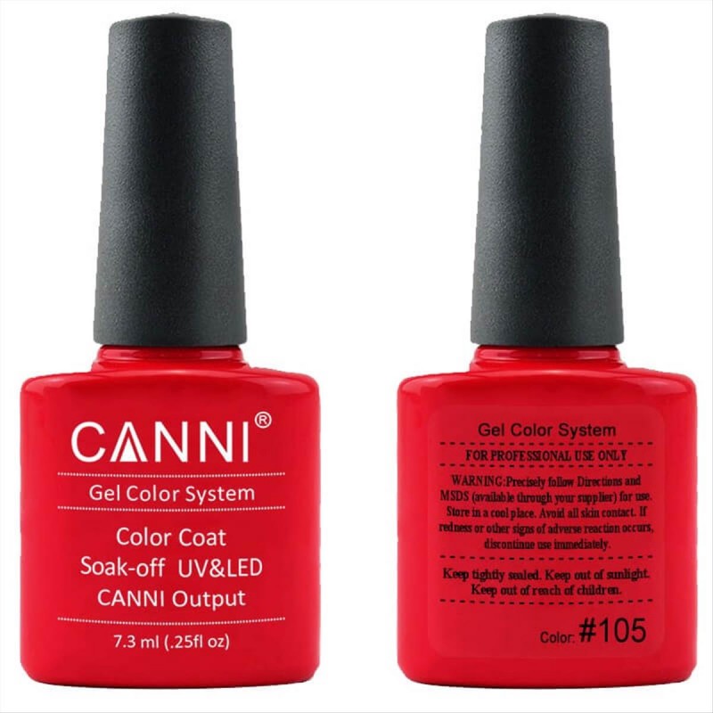 Canni Soak Off Uv/Led 105 Bright Red - 7.3ml