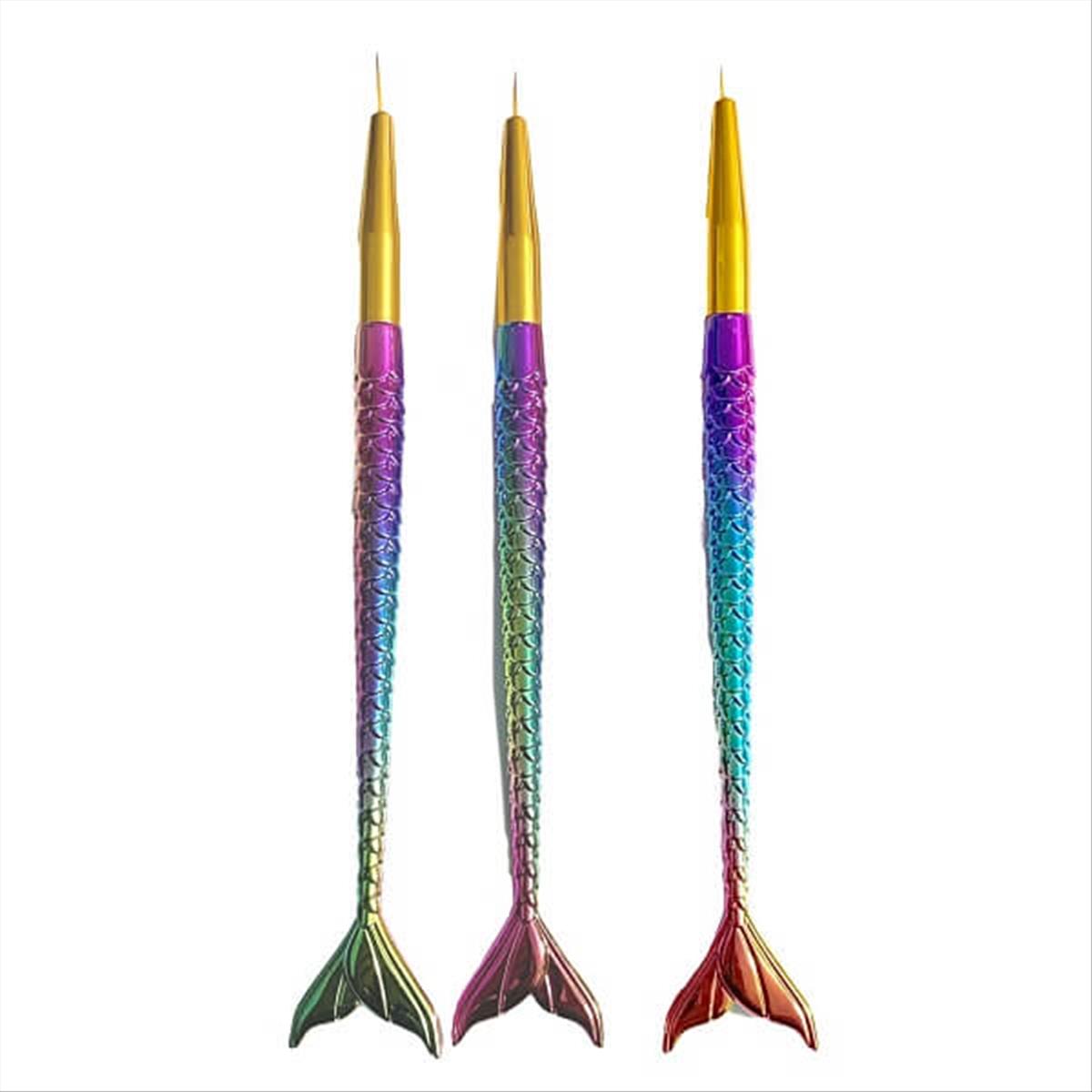 Set Nail Art Brush Mermaid 3pcs