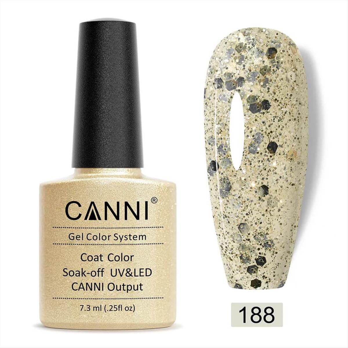 Canni Soak Off Uv/Led 188 Gold Tinsel - 7.3ml