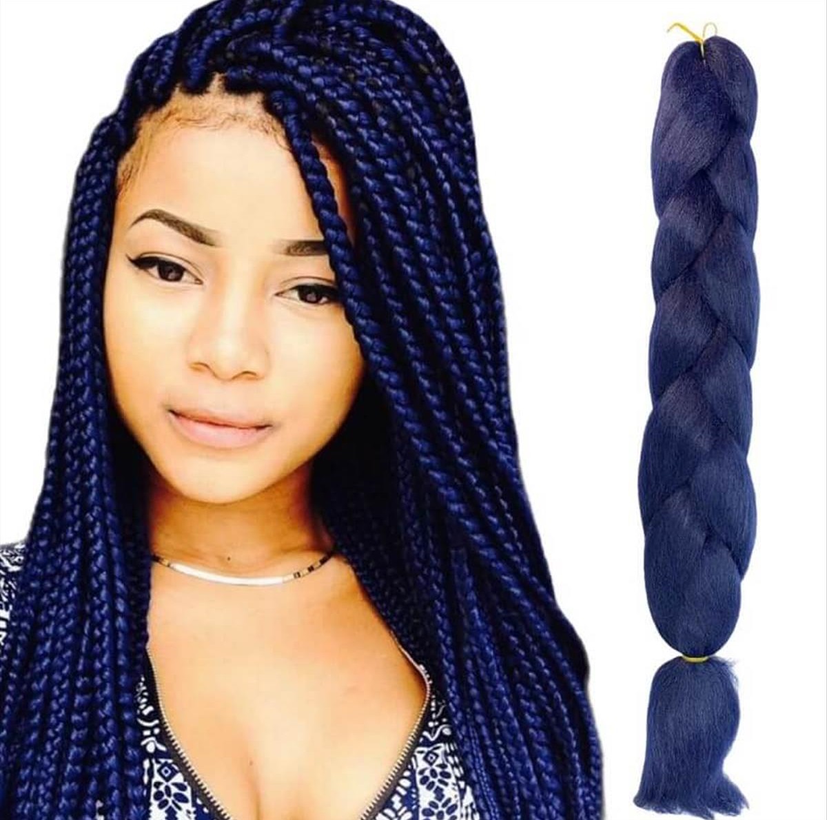 Μαλλιά για Ράστα Jumbo Braid Dark Blue A28 125cm