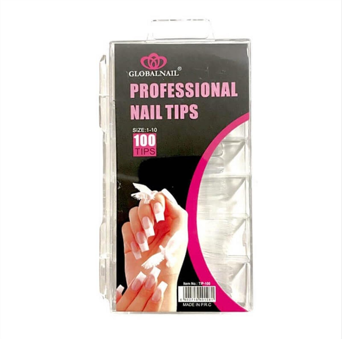 Νύχια Κασετίνα Διάφανα Χωρίς Εγκοπή Global Nail 100pcs