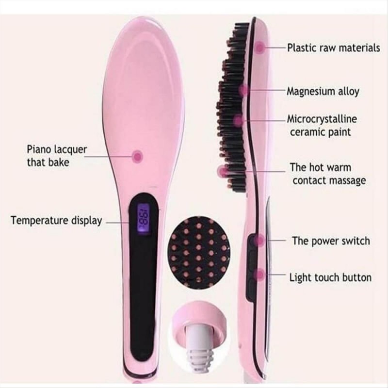 Hair Straightener Flat Iron HQT906 Straightening Brush Hair Styling Tool comb  LCD Multicolor