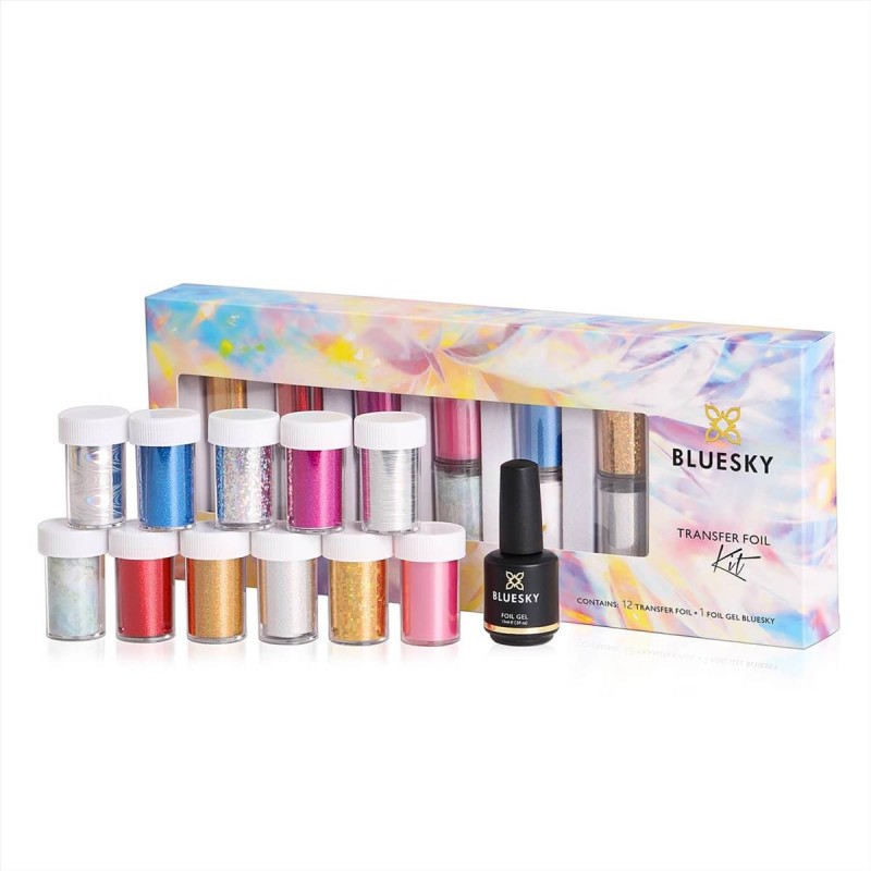 Διακοσμητικά Νυχιών Foils Transfer Kit Bluesky 12 + 1 Gel Foil