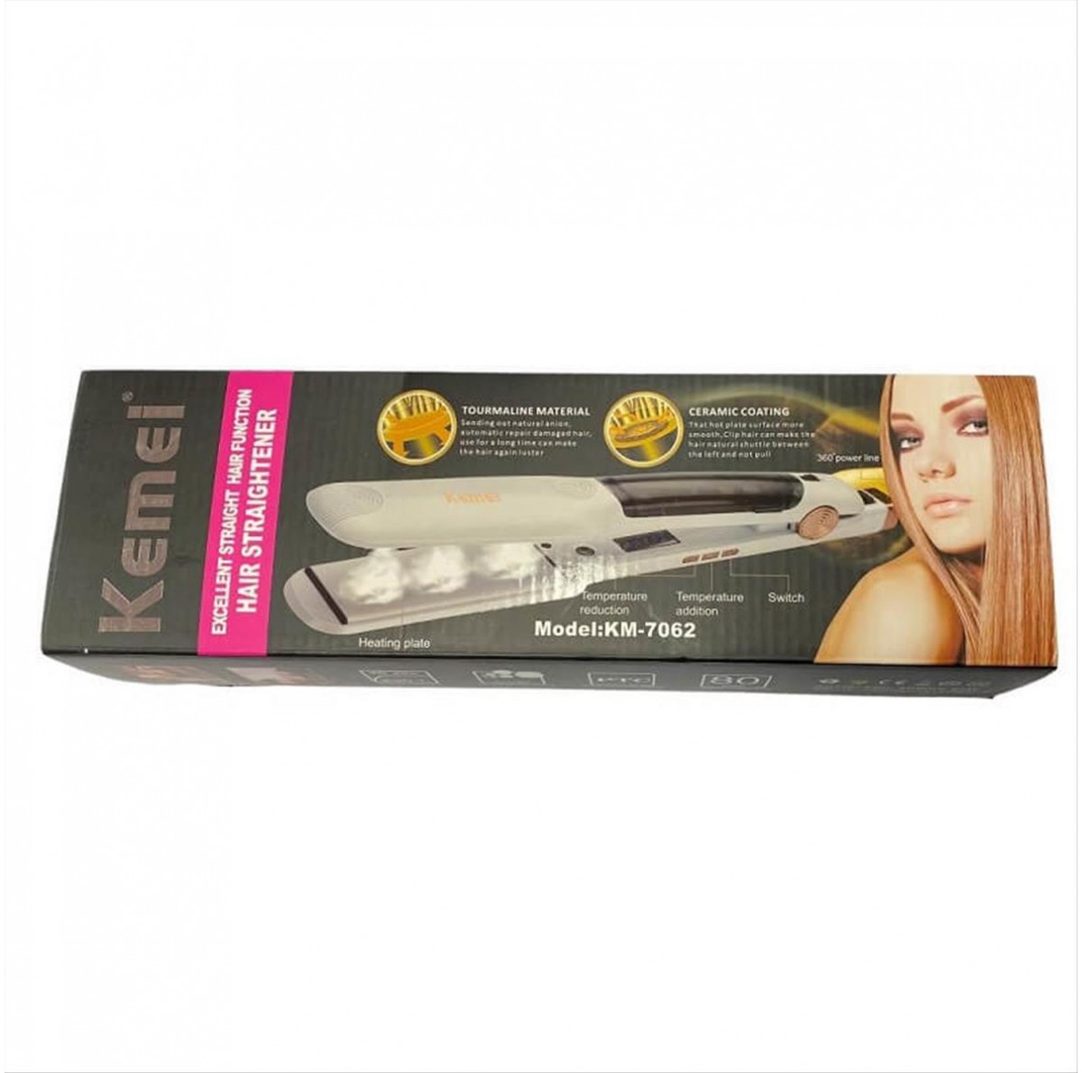 Kemei KM 7062 Ισιωτική Μαλλιών με Ατμό Hair Straightener