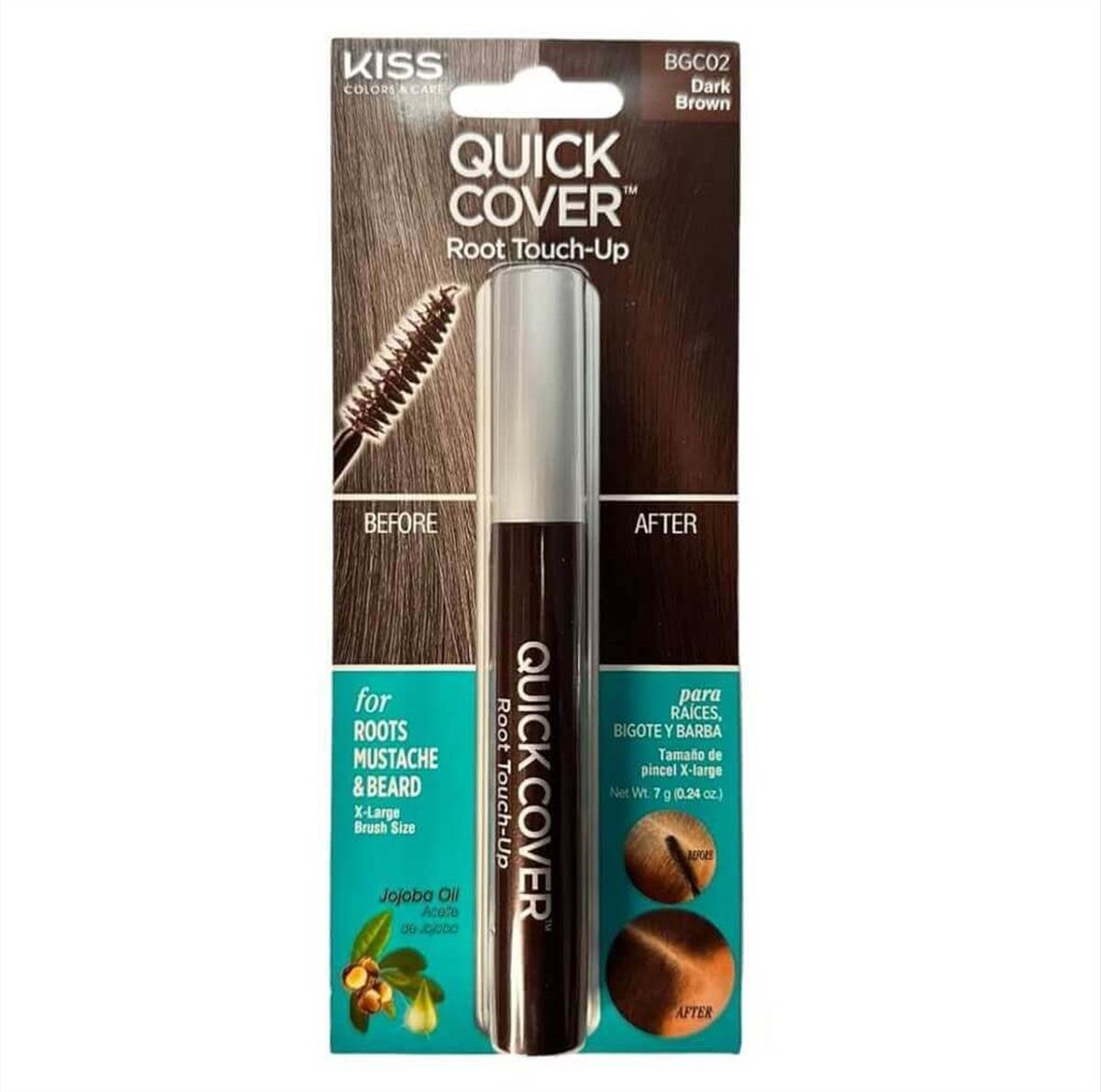 Hair Mascara Red By Kiss Quick Cover 02 Dark Brown 7g