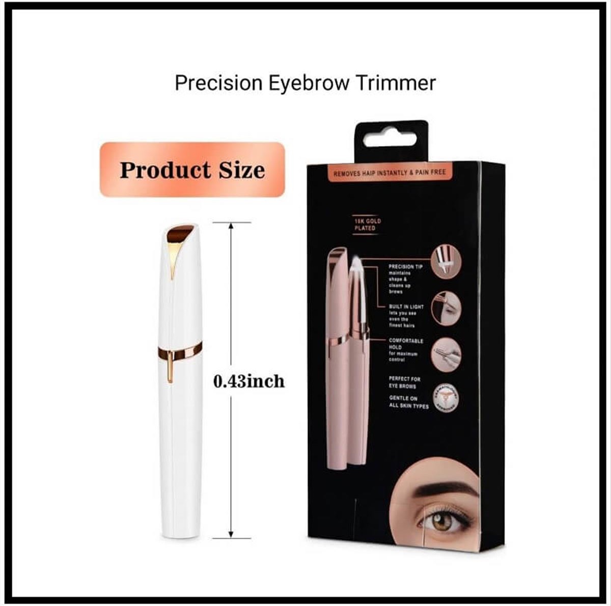 Flawlbss Eyebrows Trimmer 18K Gold Plated