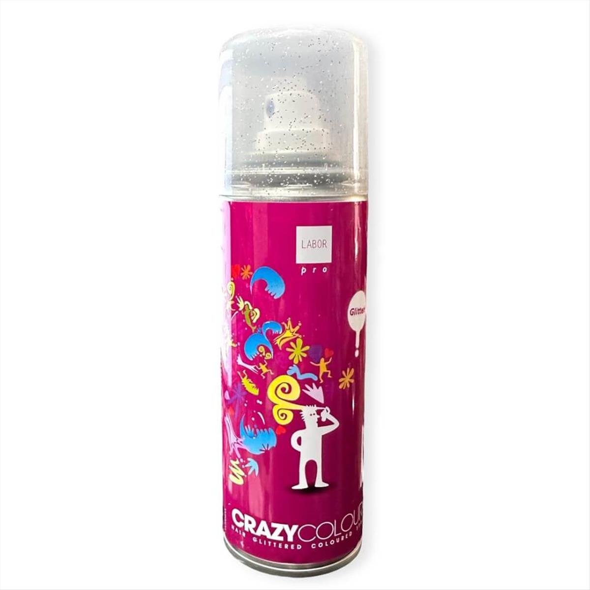 Glitter Spray Μαλλιών Labor Crazy Color Silver Y624GA 125ml