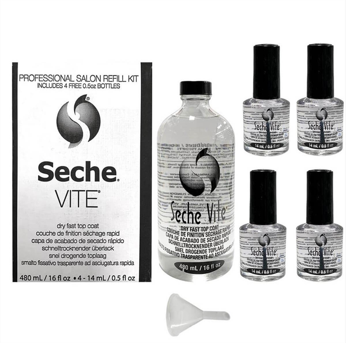 Seche Vite Professional Kit Dry Fast Top Coat 480ml + 4x14ml Kit