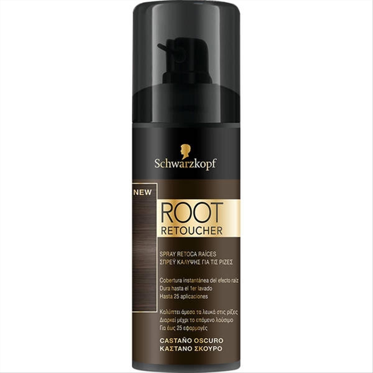 Λακ για Κάλυψη Ρίζας Root Retoucher Schwarzkopf Καστανό Σκούρο 120ml