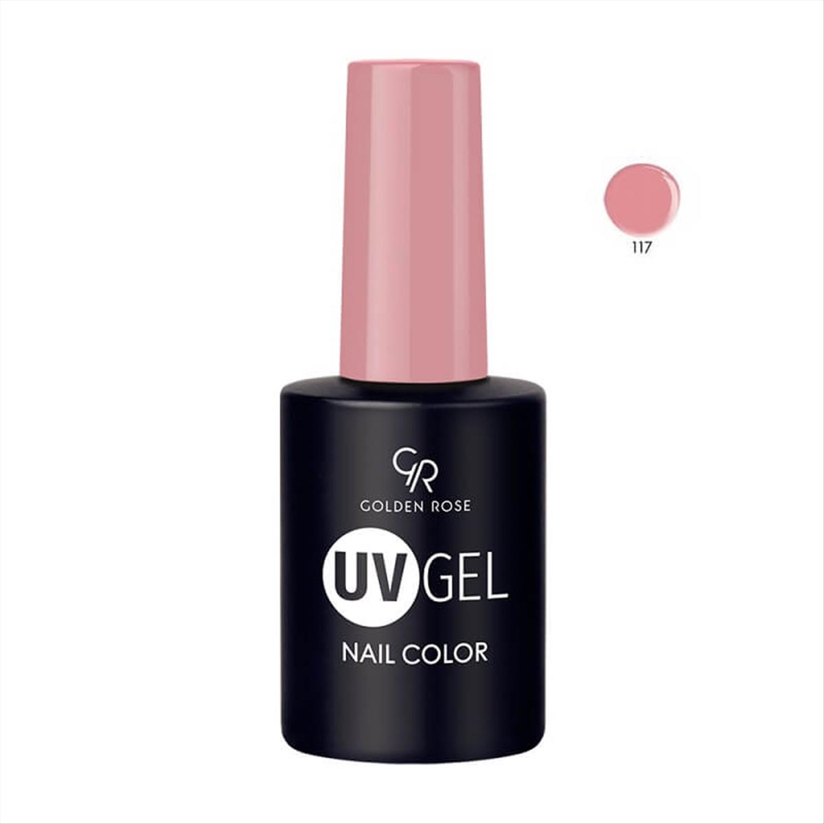 Hμιμόνιμο Bερνίκι UV GEL Nail Color Golden Rose 117 -10.2ml