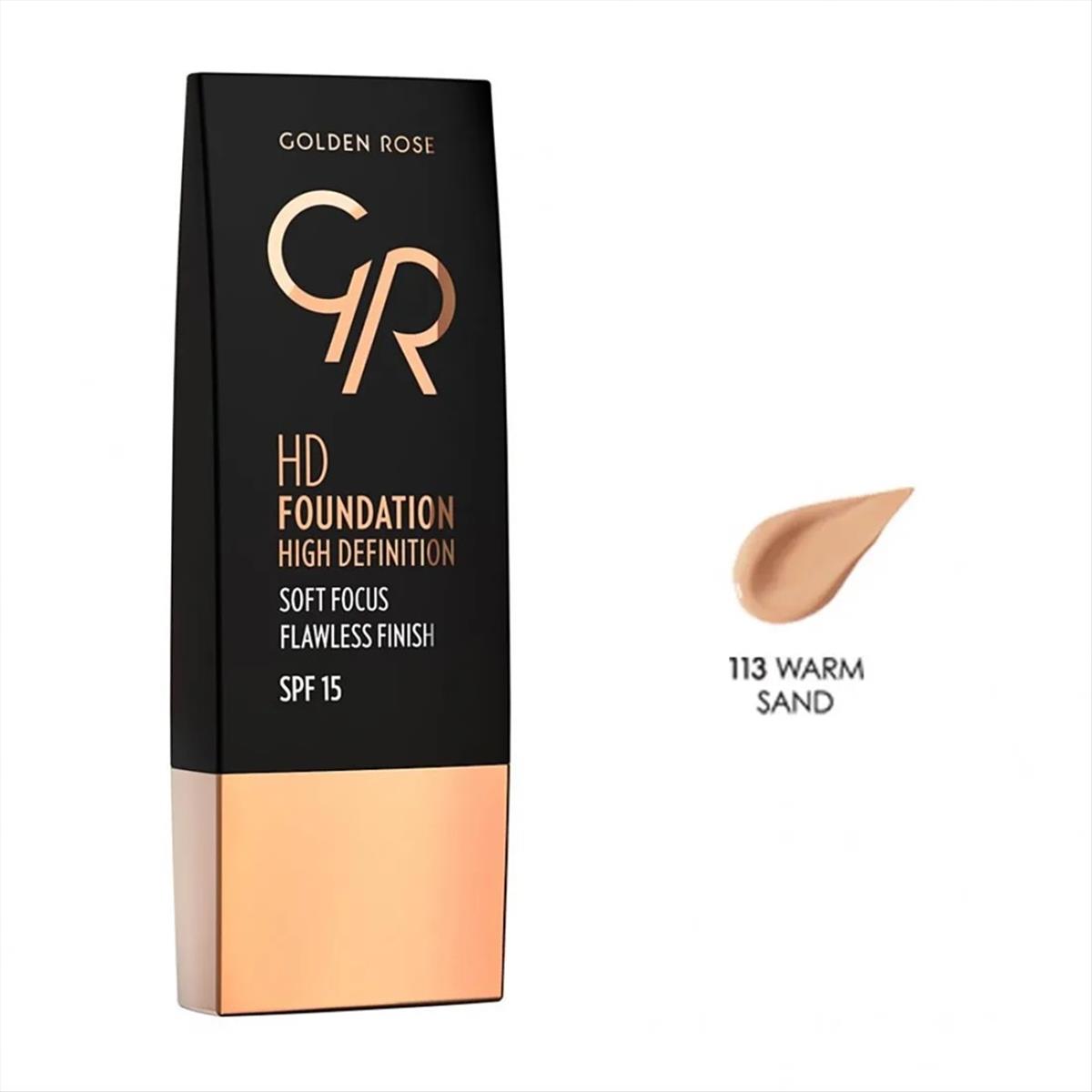 Foundation HD Golden Rose 113 - Warm Sand 30ml