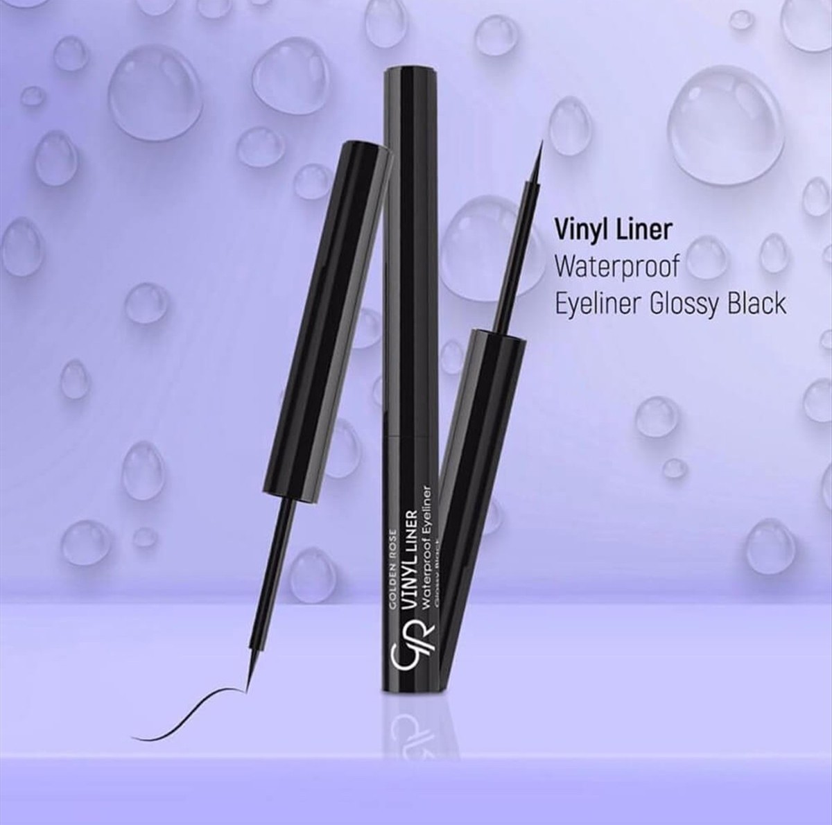 Golden Rose Vinyl Liner Waterproof Eyeliner Glossy Black