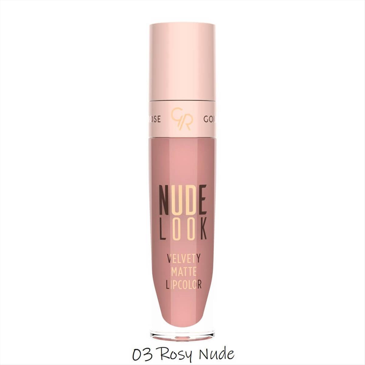 Nude Look Velvety Matte LipColor Golden Rose- 03 Rosy Nude