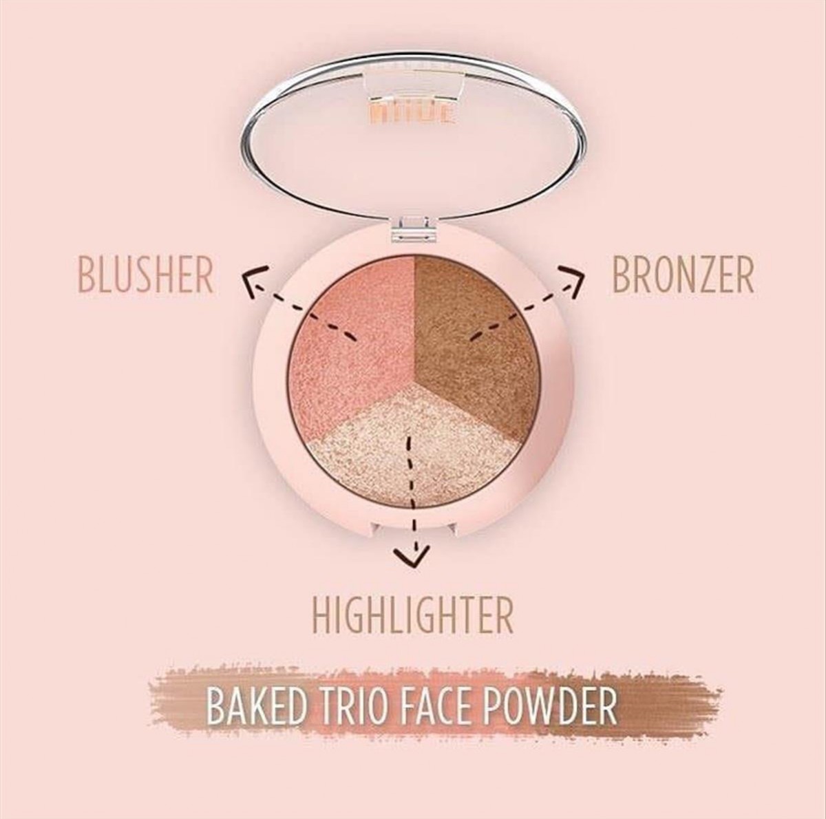 Golden Rose Baked Trio Face Powder