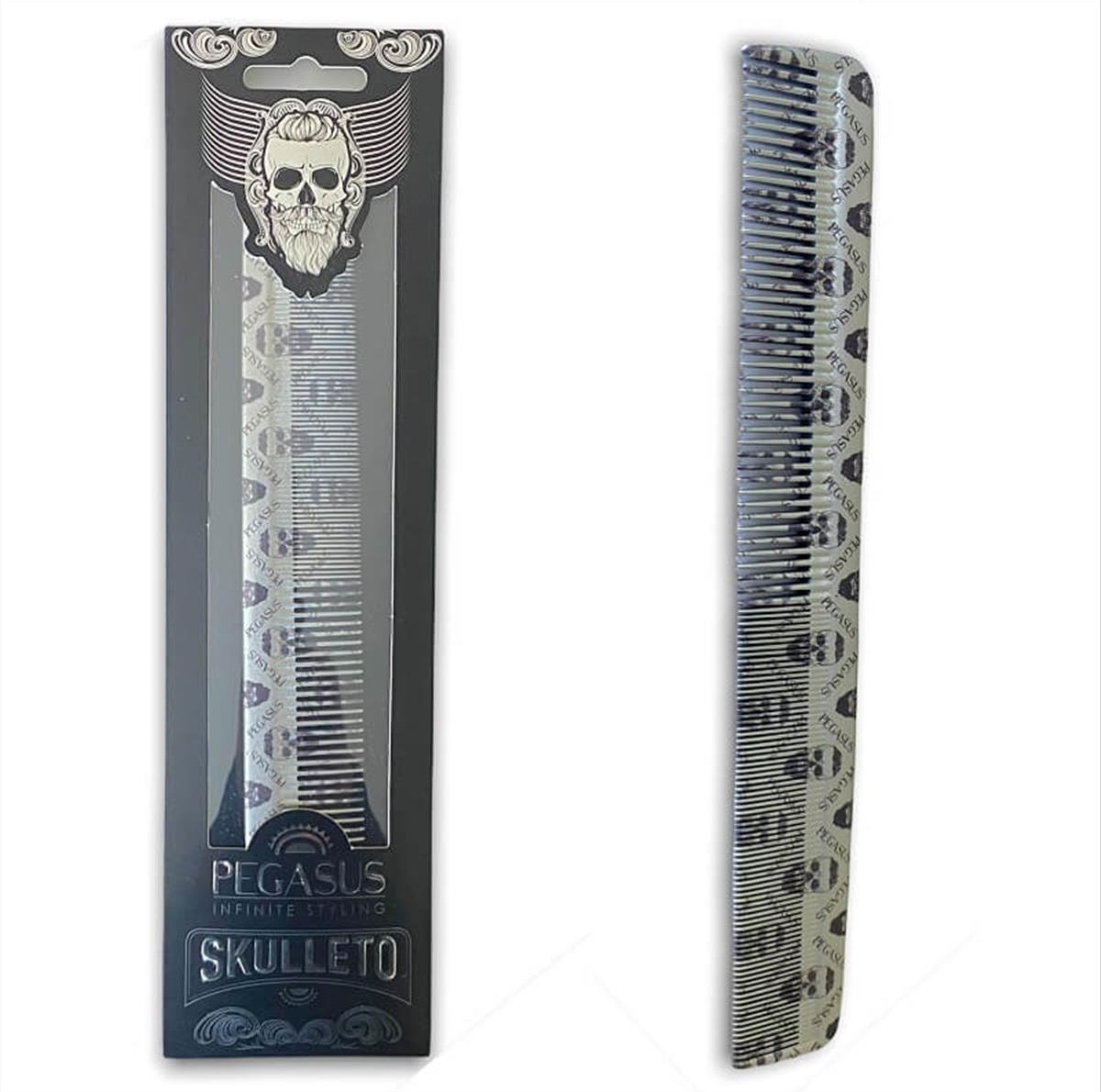 Hair Comb Barber Pegasus Hard Rubber Skulleto S210