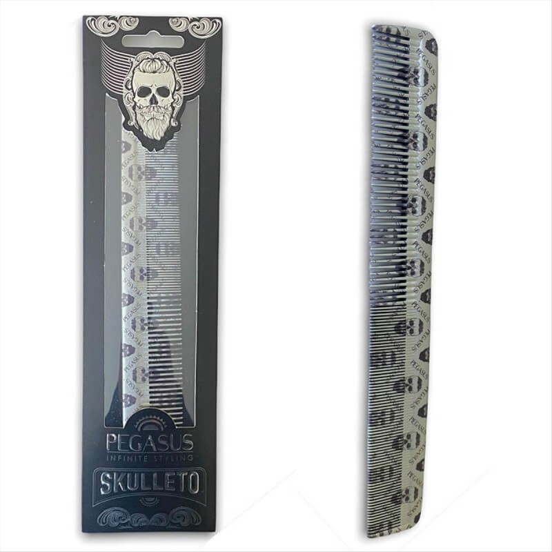 Hair Comb Barber Pegasus Hard Rubber Skulleto S210