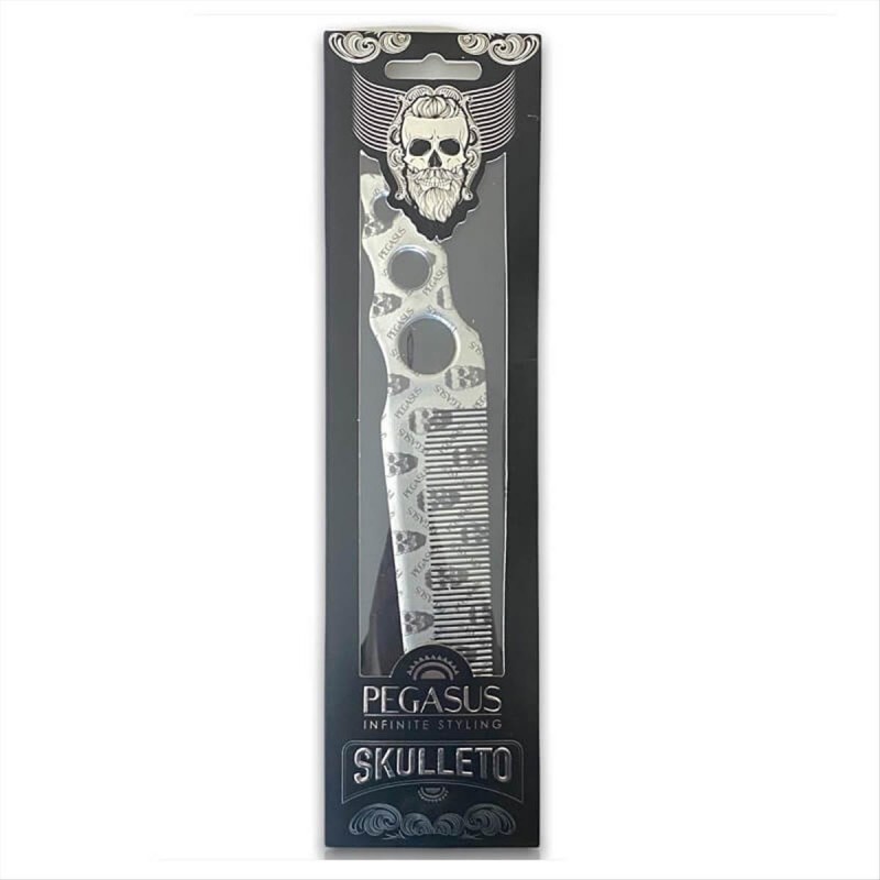 Hair Comb Barber Pegasus Hard Rubber Skulleto S518A