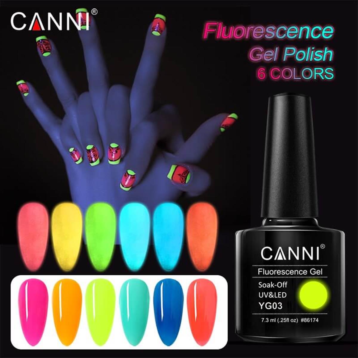 Canni Fluorescence Gel Polish Soak Off YG01 7.3ml