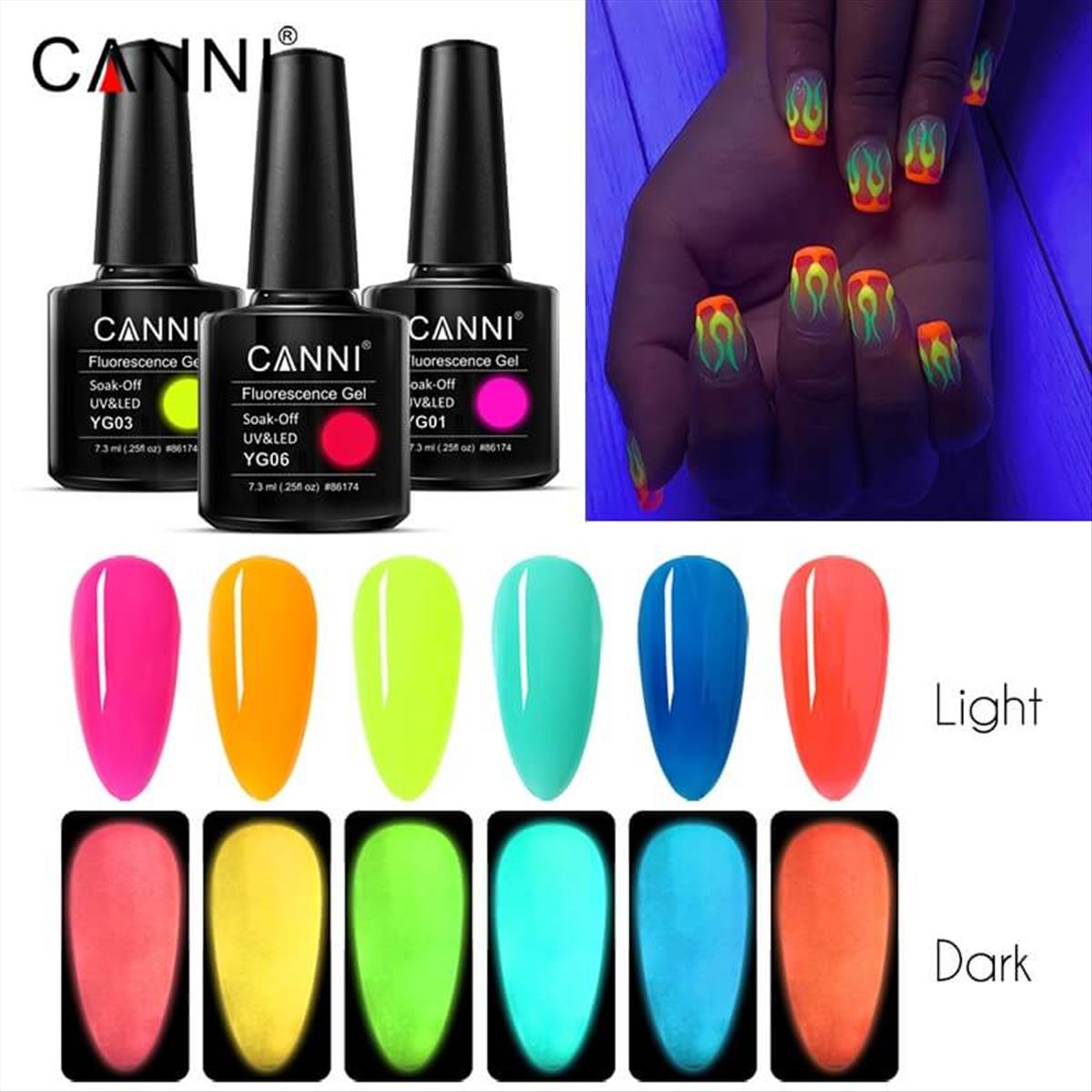 Canni Fluorescence Gel Polish Soak Off YG01 7.3ml