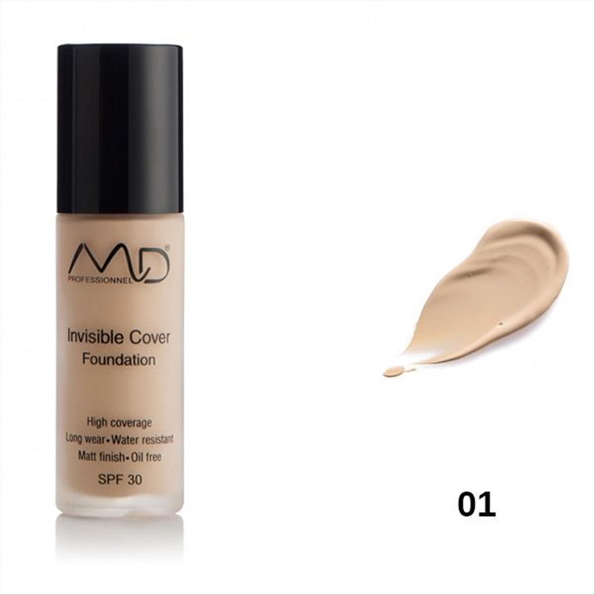 MD Professionnel Invisible Cover Foundation SPF30 01 Porcrlain 30ml