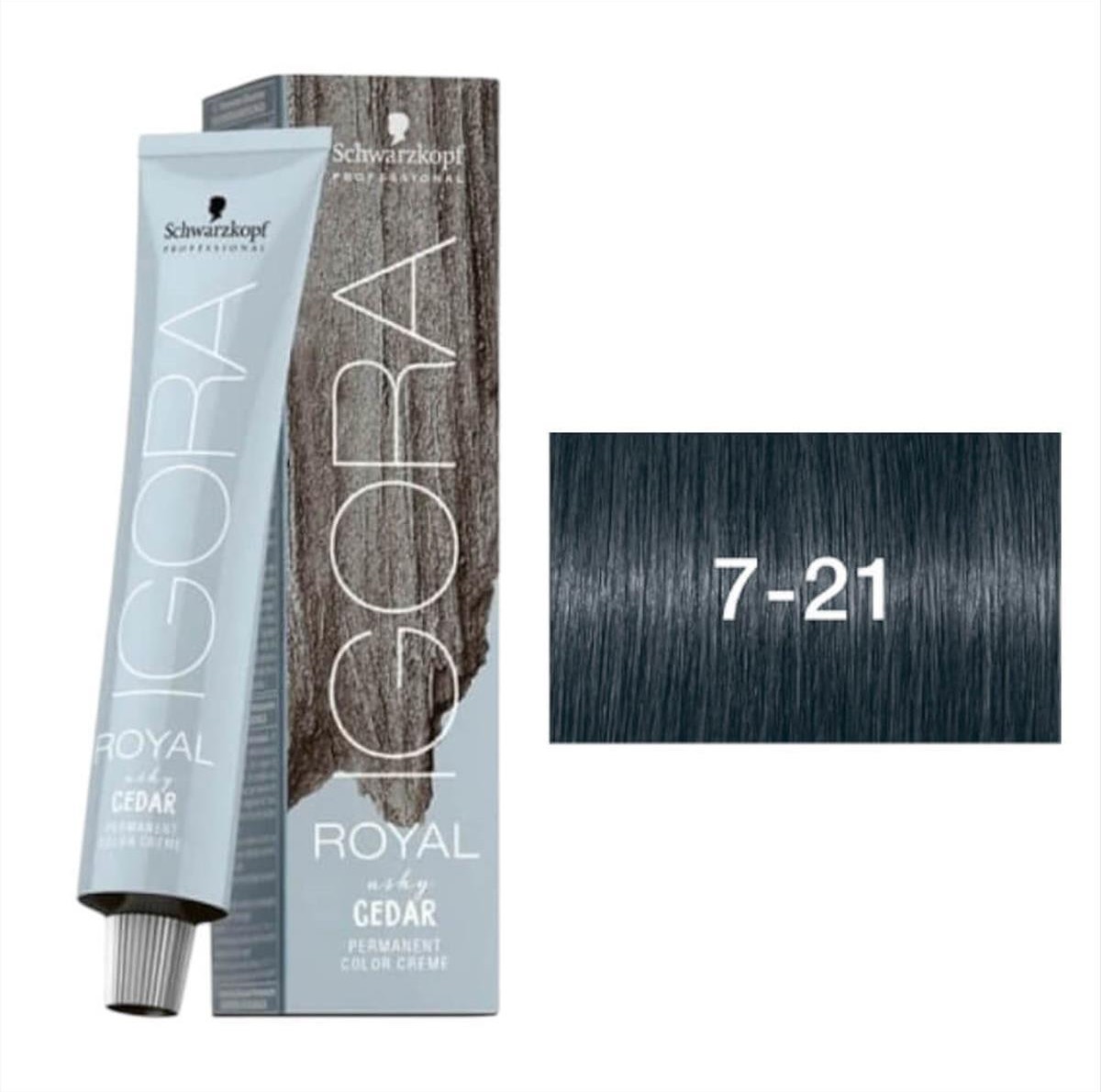 Βαφή Schwarzkopf Igora Royal Ashy Cedar 7-21 Ξανθό Μεσαίο Φυμέ Σαντρέ 60ml