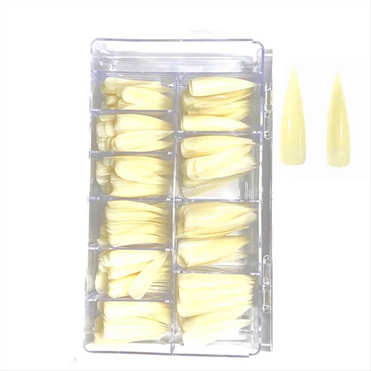 Nail Tips Natural Stilletto Long Half Cover NTS-48 500pcs