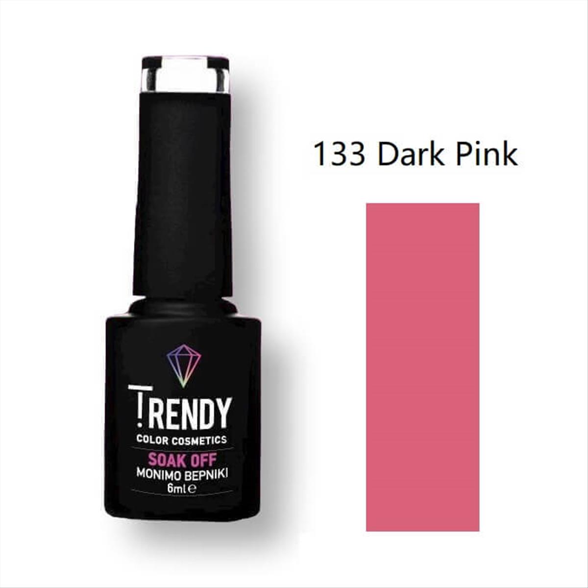 Ημιμόνιμο Βερνίκι Trendy Soak Off No133 Dark Pink 6ml