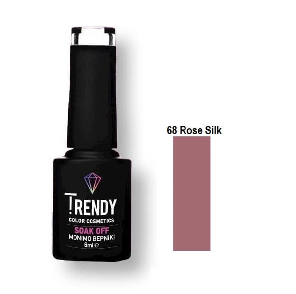 Ημιμόνιμο Βερνίκι Trendy Soak Off No68 Rose Silk 6ml