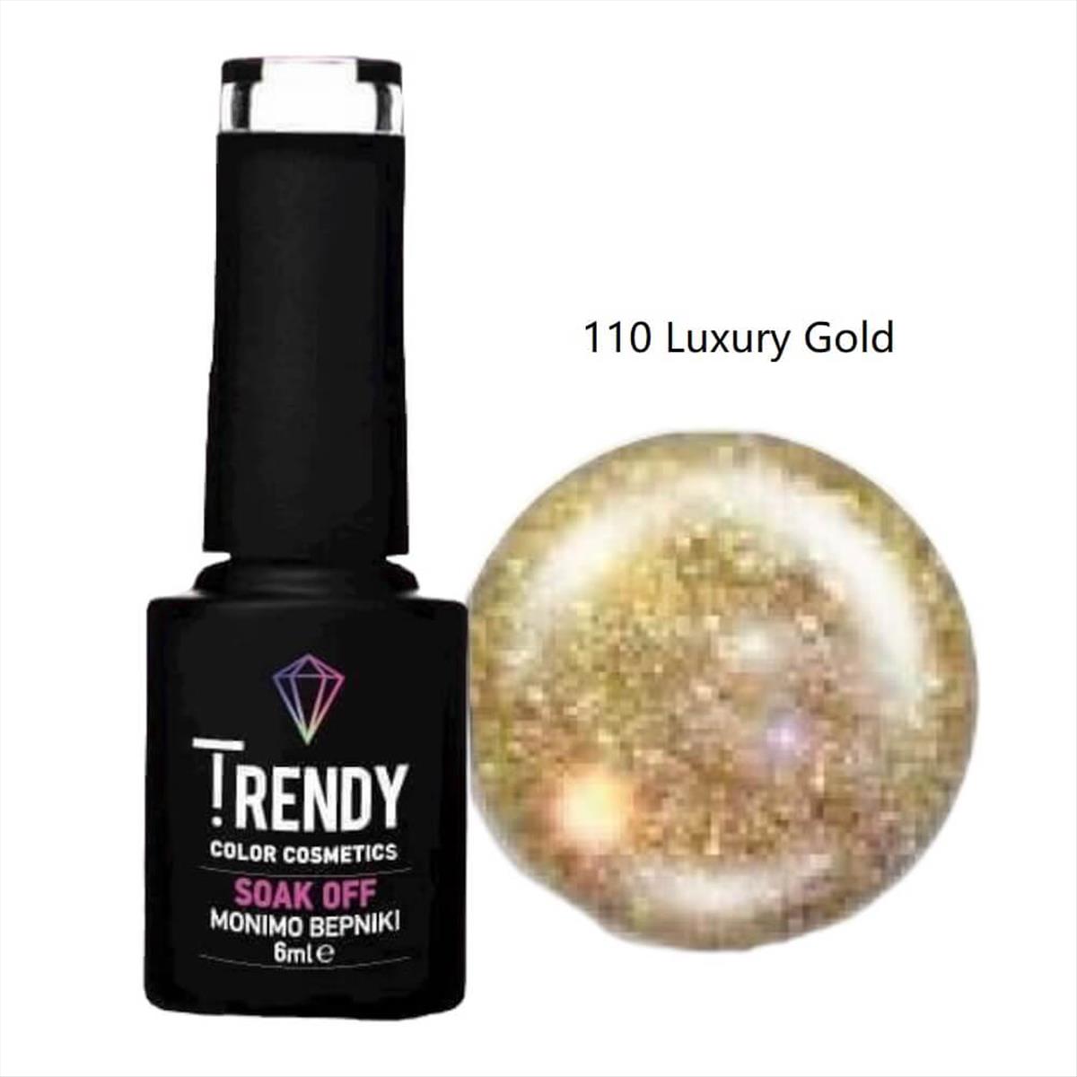 Ημιμόνιμο Βερνίκι Trendy Soak Off No110 Luxury Gold 6ml