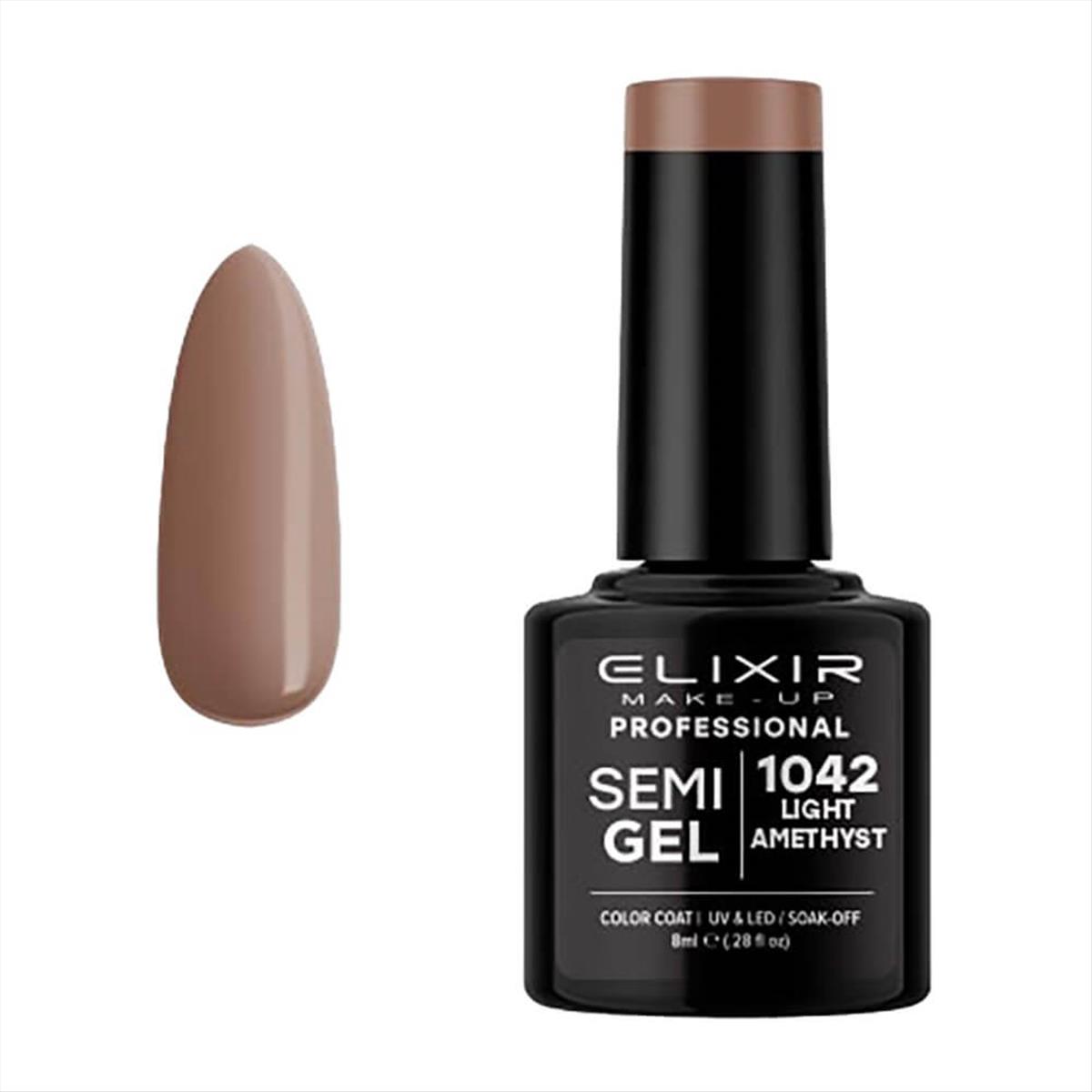 Ημιμόνιμο Βερνίκι Elixir Semi Gel Uv&Led 1042 Light Amethyst 8ml