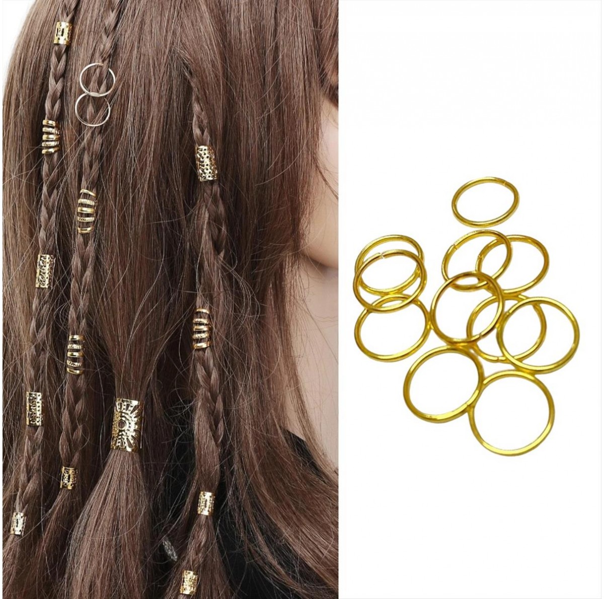 Silver Hair Decorations HA2 Gold 10pcs