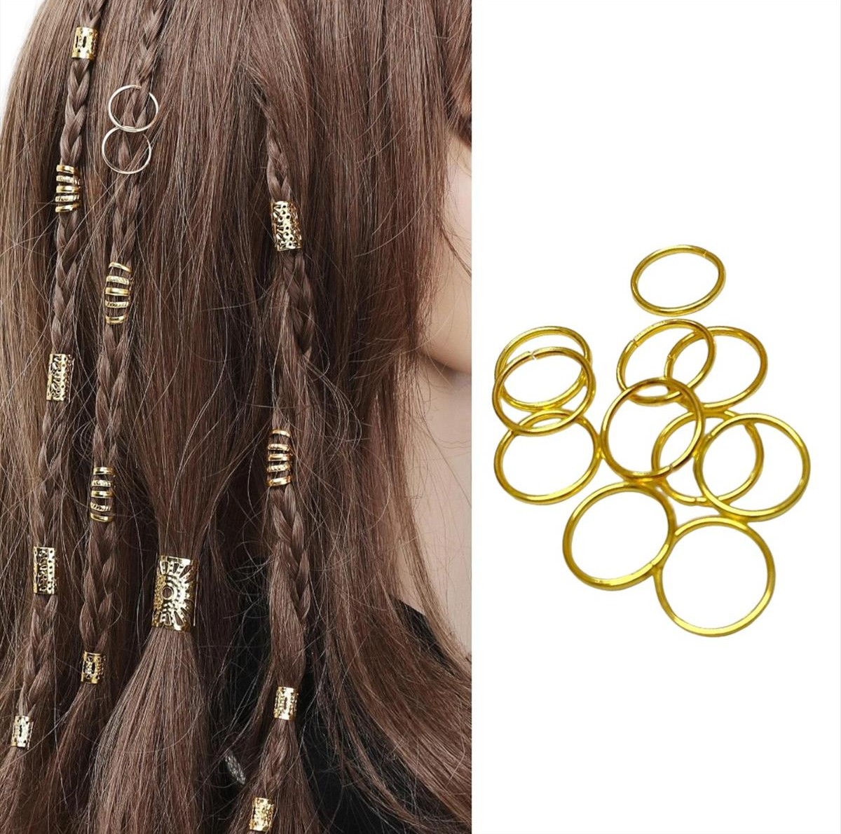 Silver Hair Decorations HA2 Gold 10pcs