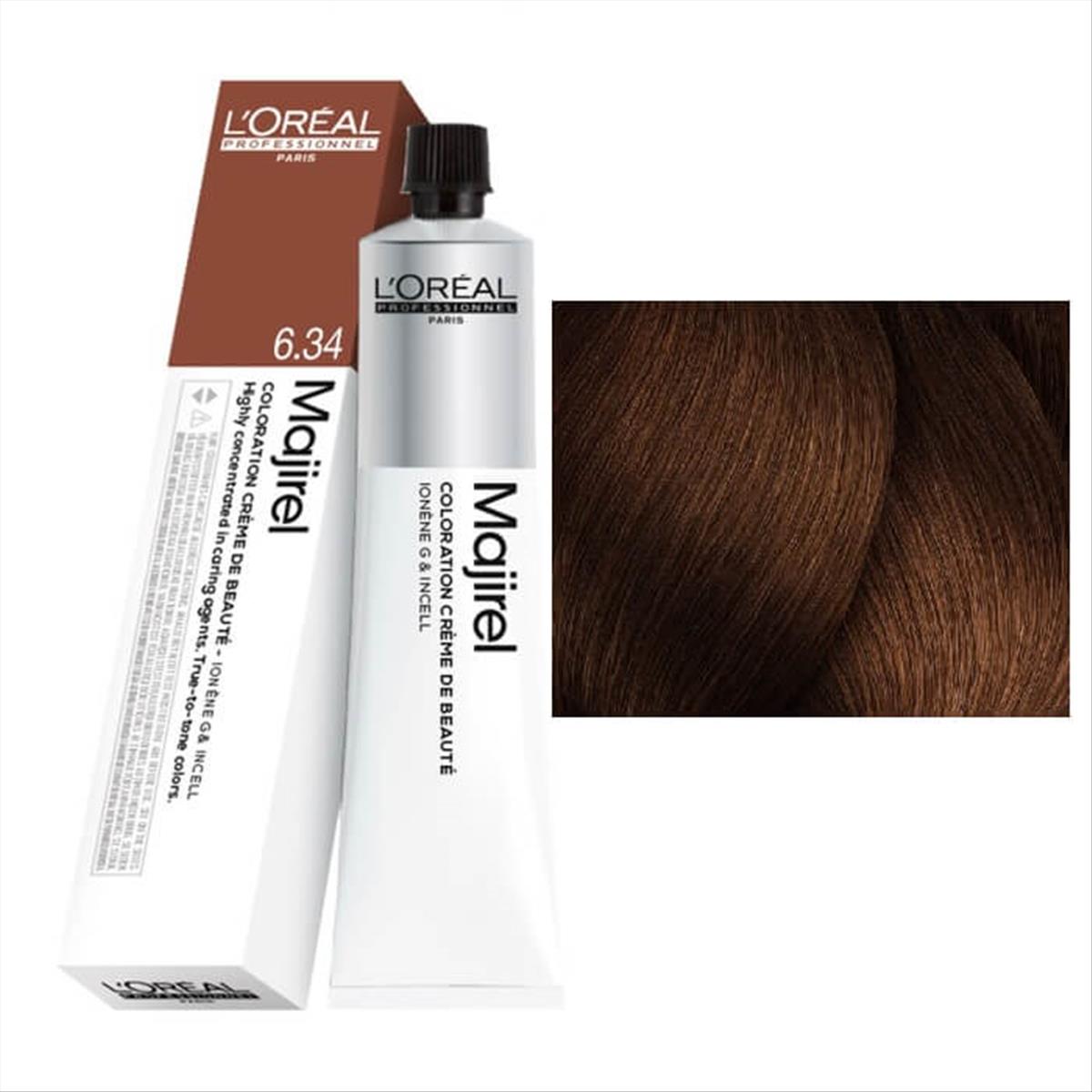 Βαφή L\'Oreal Majirel 6.34 Ξανθό Σκούρο Ντορέ Χάλκινο 50ml