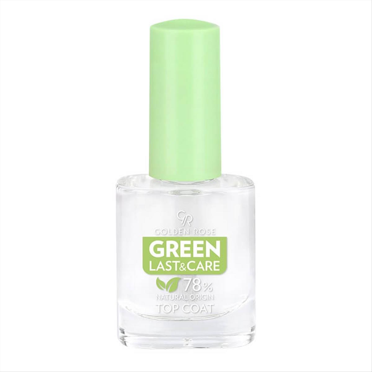 Nail Polish Golden Rose Green Last & Care Natural Origin Top Coat - 10.2ml