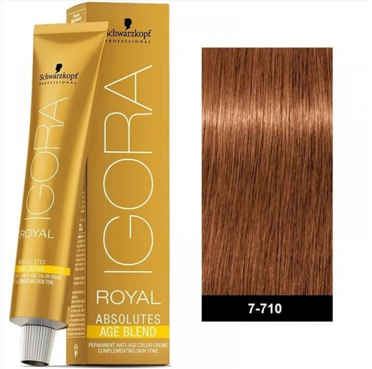 Βαφή Schwarzkopf Igora Royal Absolutes 7-710 Ξανθό Μεσαίο Χάλκινο Σαντρέ Φυσικό 60ml