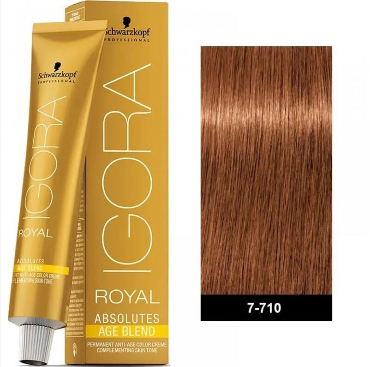 Βαφή Schwarzkopf Igora Royal Absolutes 7-710 Ξανθό Μεσαίο Χάλκινο Σαντρέ Φυσικό 60ml