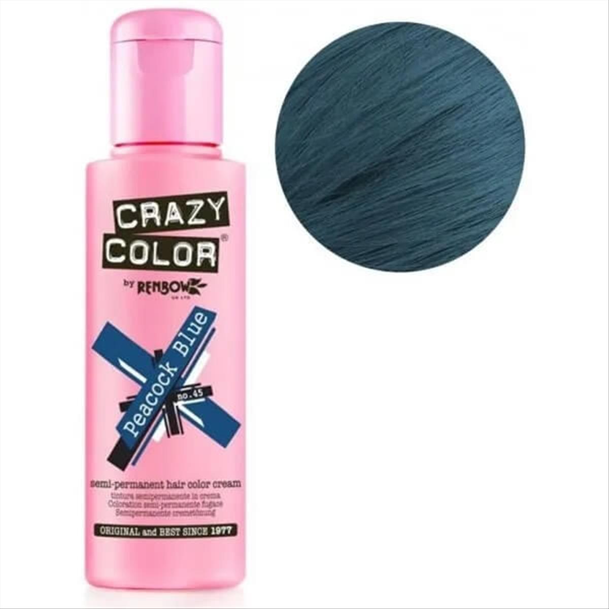 Semi-permanent Crazy Color 45 Peacock Blue 100ml