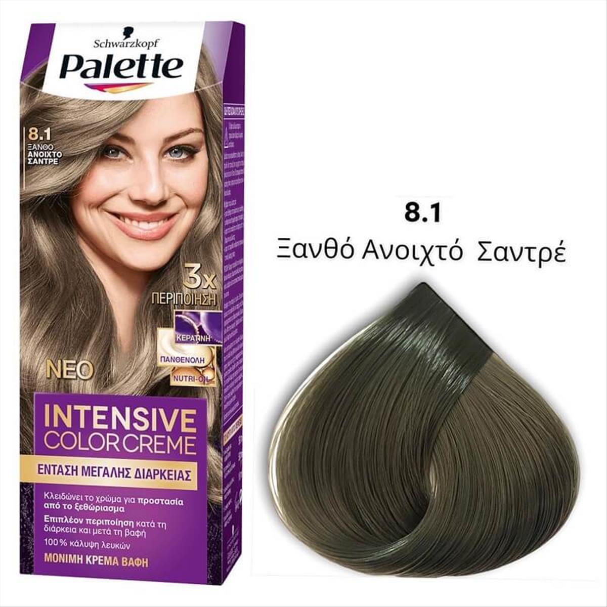 Βαφή Schwarzkopf Palette Intensive Color Creme 8.1 Ξανθό Ανοιχτό Σαντρέ 50ml