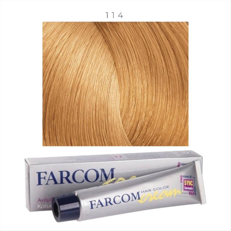 Βαφή μαλλιών 114 ξανθό μελί 60ml Farcom