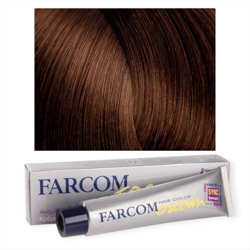 Βαφή μαλλιών 584 καστανό ανοιχτό μαρόν 60ml Farcom