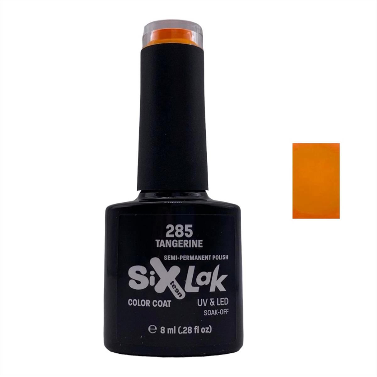 Semi-permanent Varnish SixLak Uv & Led Soak Off 285 Tangerine 8ml