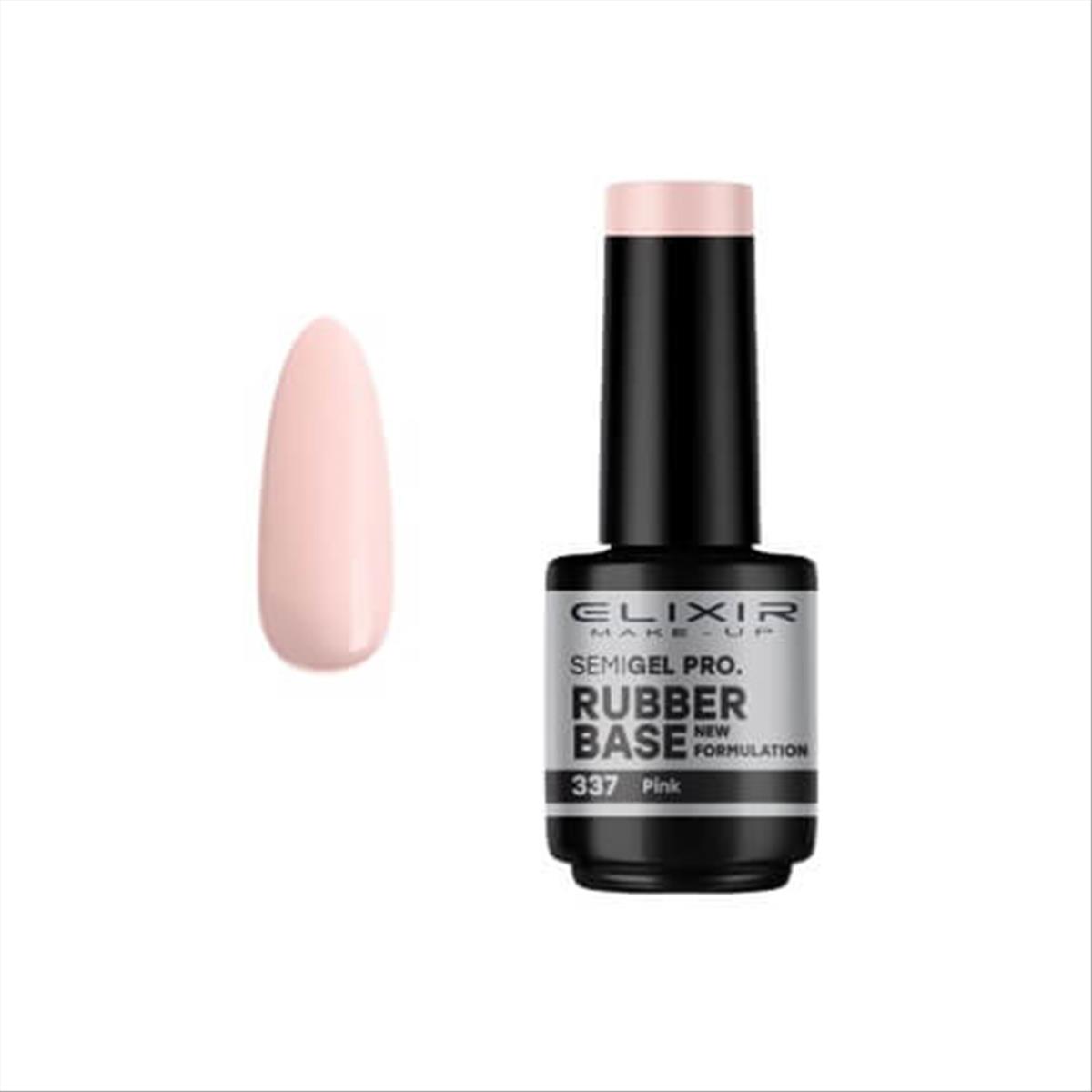 Ημιμόνιμο Βερνίκι Elixir Semi Gel Uv&Led 337 Pink Rubber Base 15ml