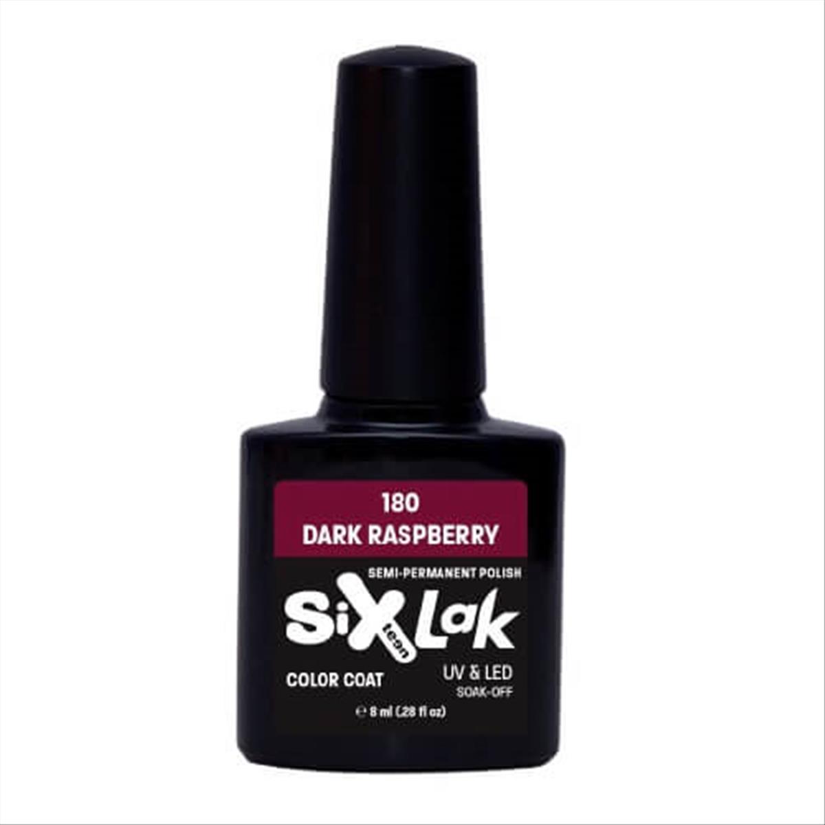 Semi-permanent Varnish SixLak Uv & Led Soak Off Dark Rasberry No180-8ml