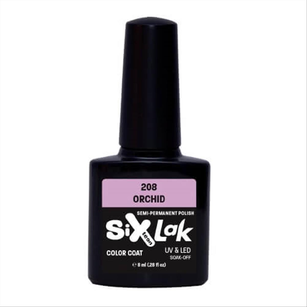 Ημιμόνιμο Βερνίκι SixLak Uv & Led Soak Off No208 Orchid 8ml