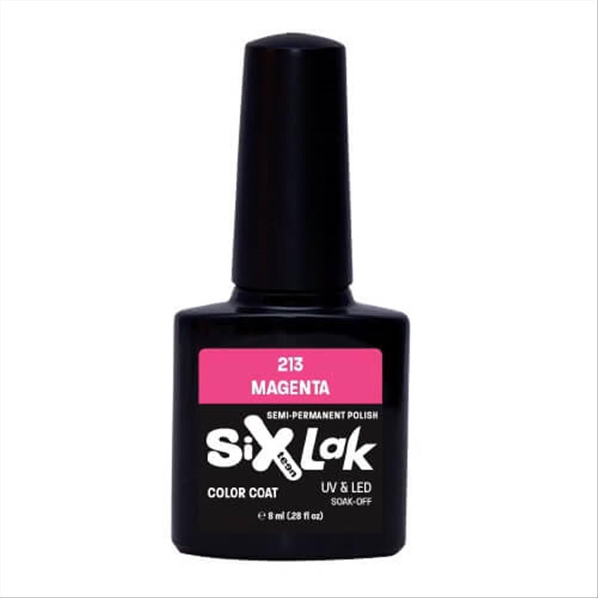 Ημιμόνιμο Βερνίκι SixLak Uv & Led Soak Off No213 Magenta 8ml